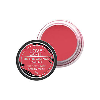 Love Earth Multipot-Be The Change Lip Tint with Jojoba Oil and Vitamin E for Lips Eyelids & Cheeks