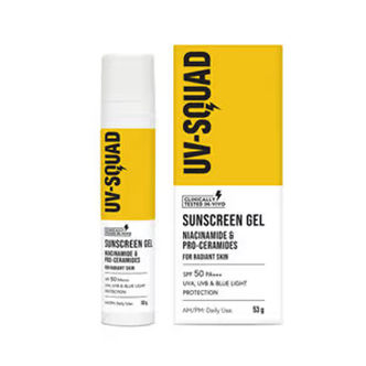 UV-Squad Sunscreen Gel Niacinamide & Pro-Ceramides SPF 50 PA+++ for Radiant Skin