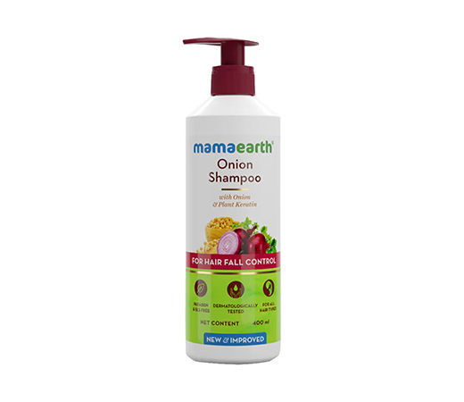 Mamaearth Onion Shampoo with onion and plant keratin