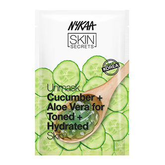 Nykaa Skin Secrets Indian Rituals Cucumber + Aloe Vera Sheet Mask For Toned & Hydrated Skin