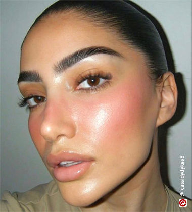 Model with minimal makeup