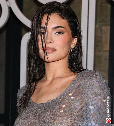 Kylie Jenner sporting a wet hairstyle