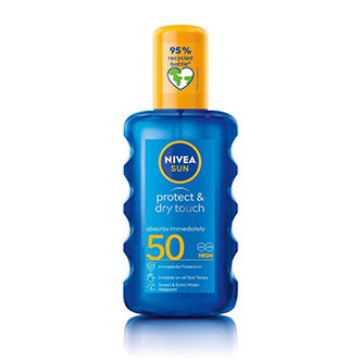 NIVEA Sun Dry Touch SPF 50, Transparent Sunscreen Spray, No White Cast, Instant UV Protection