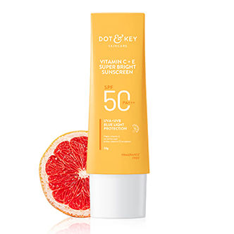 Dot & Key Vitamin C + E Face Sunscreen With SPF 50 PA+++ For Glowing Skin, 100% No White Cast