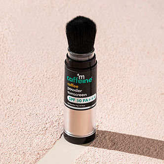 MCaffeine SPF 50 PA+++ Coffee Powder Sunscreen - 100% Mineral, Matte Sunscreen with No White Cast