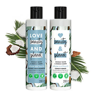  Love Beauty & Planet Coconut Water And Mimosa Flower Volume Shampoo & Conditioner