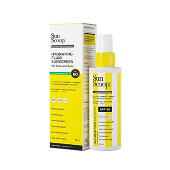  SunScoop Hydrating Face & Body Fluid Sunscreen Spray, SPF 60 PA++++, Sunscreen for Dry & Oily Skin
