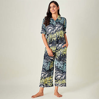The Kaftan Company Multi-Color Printed Lush Tropica Loungeset