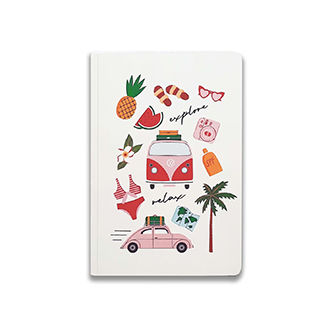 Fangled Travel Notebook Softcover 168 Ruled Pages White Journal Travel Notebook