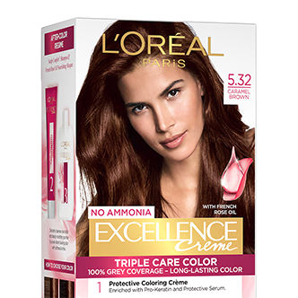 L'Oreal Paris Excellence Creme Triple Care Hair Color - 5.32 Caramel Brown
