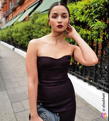 Alia Bhatt wearing a bold lipstick