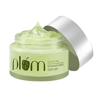 Plum Green Tea Night Gel Cream With Glycolic Acid - Fights Acne For Clear, Oil-Free, Youthful Skin
