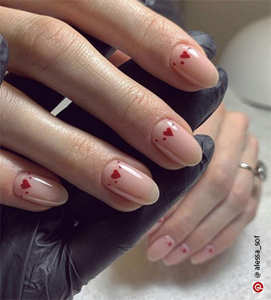 Love heart nail design
