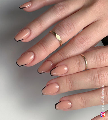 French tips nude nail art