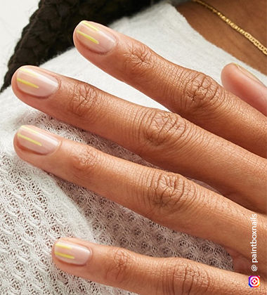 Neon accent nude nail art