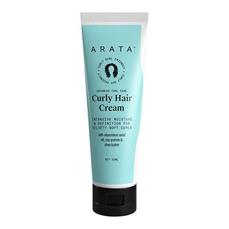 Arata Curly Hair Cream For Definition With Abyssinian Seed Oil, Soya Protein & Shea Butter