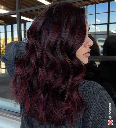 shades of burgundy hair colour – dark burgundy