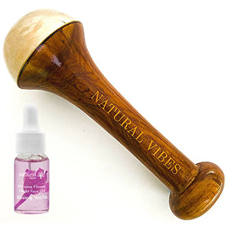 Natural Vibes Kansa Wand Face Roller + Nirvana Anti-Ageing Flower Oil