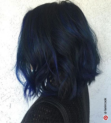 Subtle blue hair highlights