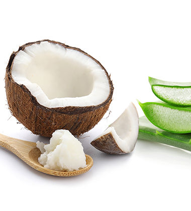 Aloe vera and coconut chunks
