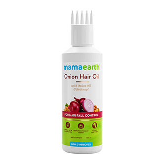 Mamaearth Onion Hair Oil for Hair Fall Control with Onion & Redensyl 