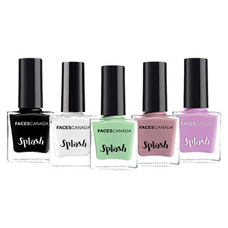  Faces Canada Splash Nail Combo - Linty + Floral Dream + Viola + Black Beauty + White O White
