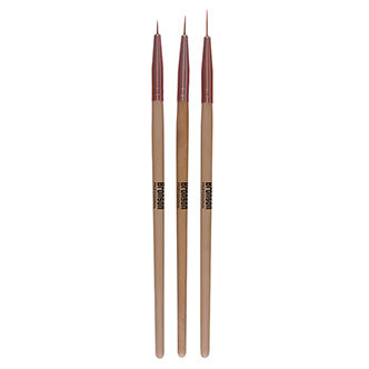 Bronson Professional Nail Art Zero Point Gel Liner Brush Set (Pack Of 3)
