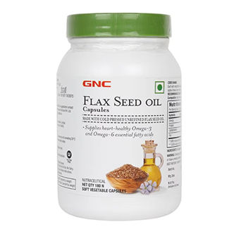 GNC Flax Seed Oil Capsules - Contains Both Omega 3 And Omega 6 Fatty Acids
