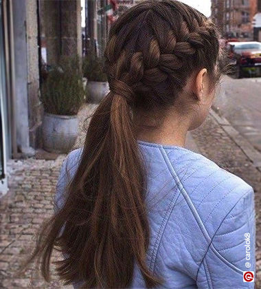 hair styles for wavy frizzy hair - braided ponytail