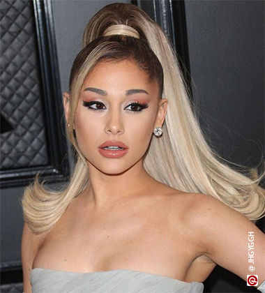 Ariana Grande with high pony gown hairstyles