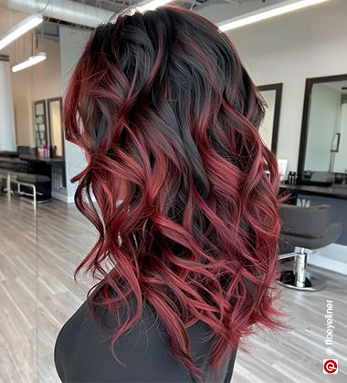 woman with red highlights