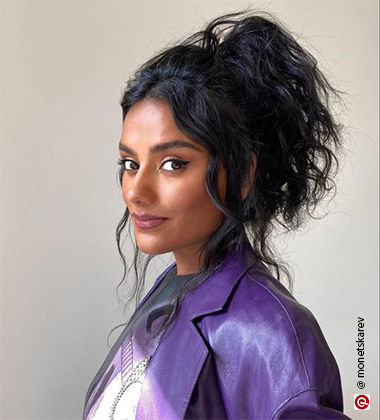 Simone Ashley Messy High Ponytail
