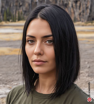 woman wearing a green top