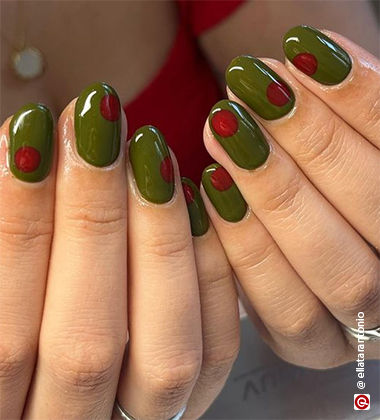 green nail art - Olive Coded
