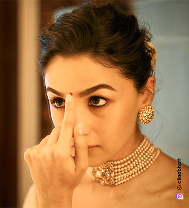 Alia Bhatt in a cream saree