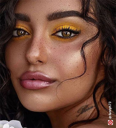 yellow eye makeup look