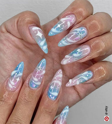 blue clouds and star naila