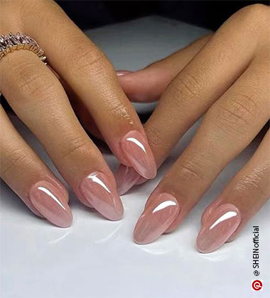 Pink chrome nails