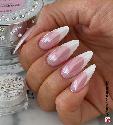french chrome nails