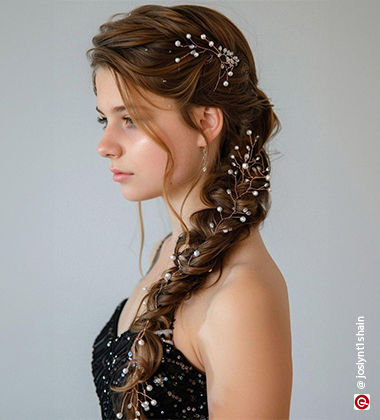 hair style for brides maid - embellished braids 