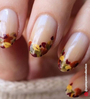 french tip nail art - fall French mani