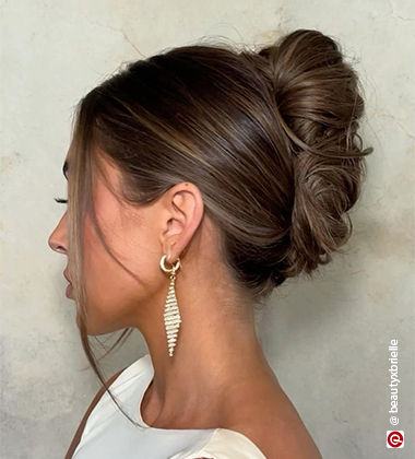 side profile in a french bun
