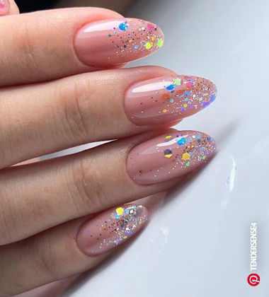 Multi-colour Glitter Nail Art