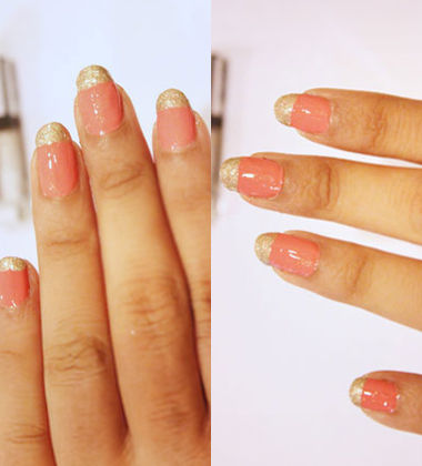 Colorful Glitter French Manicure