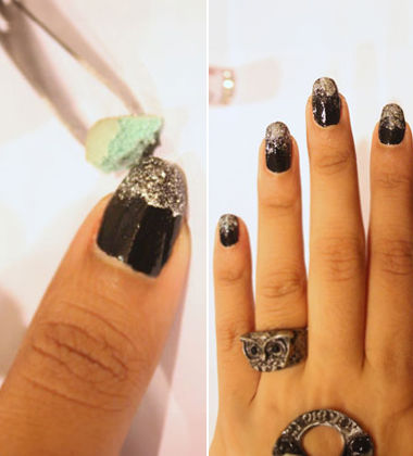 Gradient Glitter Galaxy Manicure