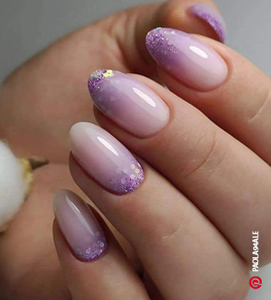 Purple Glitter Nail Art