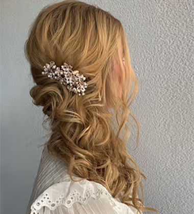 Curly Side-Swept Hairstyle
