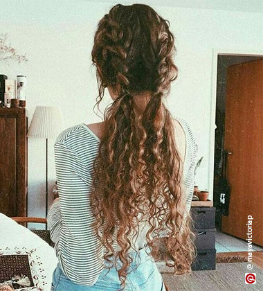 Braid Ponytails Curly Hairstyle

