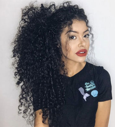 Side Ponytail Curly Hairstyle
