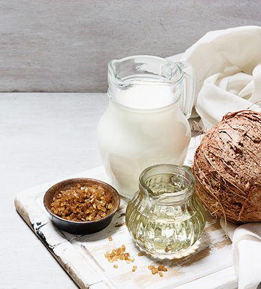 coconut milk sugar oil